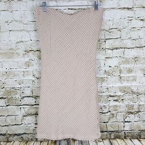 O SHER Women's Embellished‎ Textured Beige Dress Size L Wiggle Stretchy Club